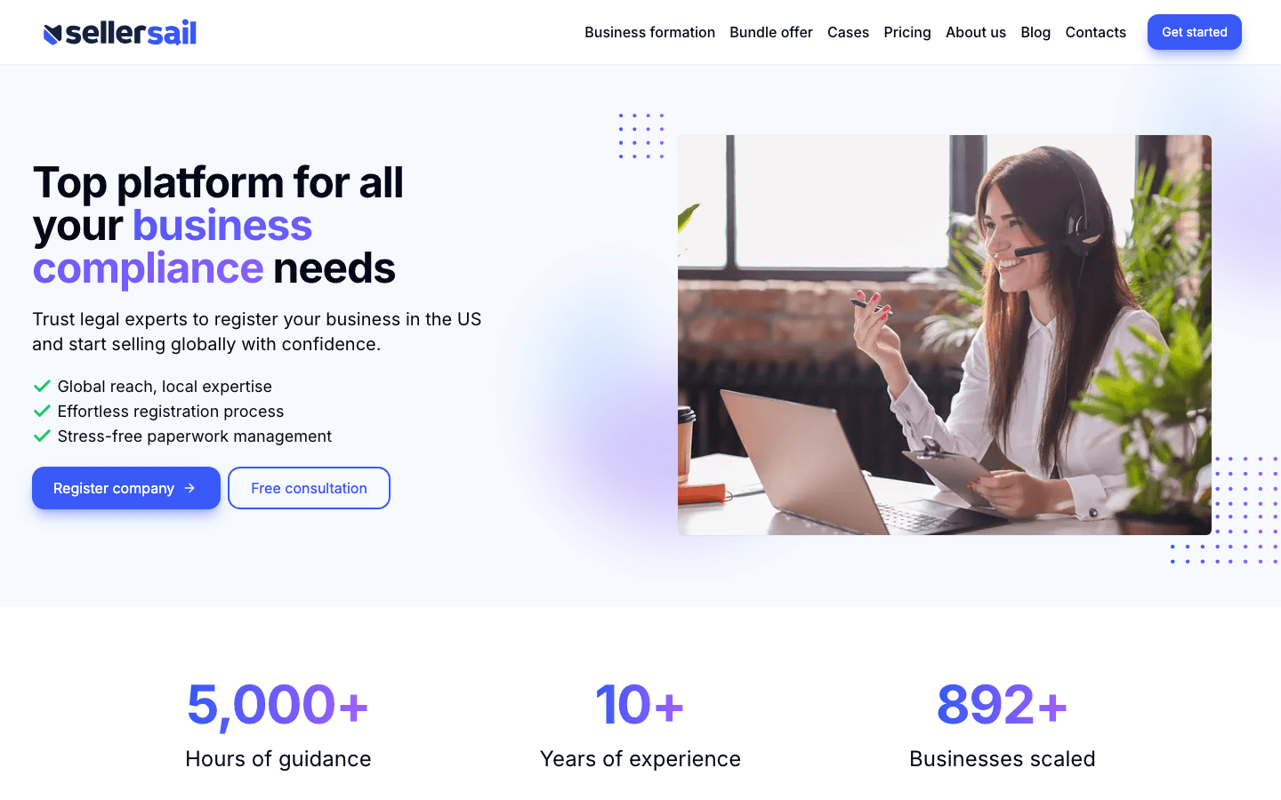 SellerSail — úvodní stránka